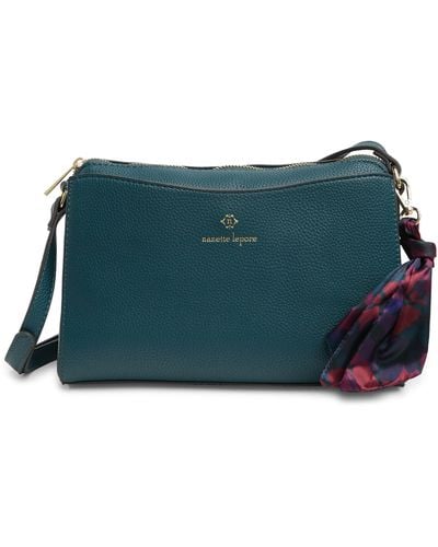 Nanette Lepore Lidia Crossbody With Scarf In Teal At Nordstrom Rack - Blue
