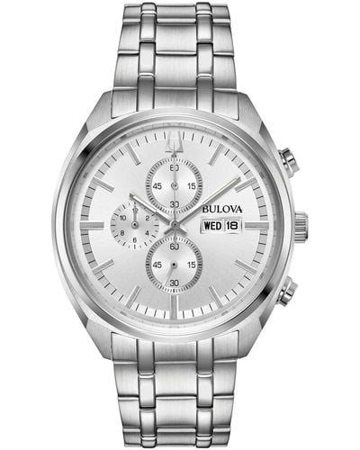 Bulova Wilton Silver Dial Watch in Metallic for Men | Lyst