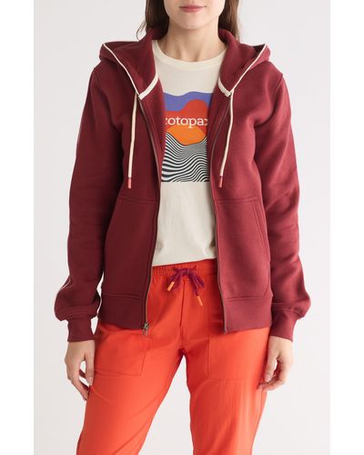 COTOPAXI Do Good Organic Cotton Blend Graphic Zip-up Hoodie - Red