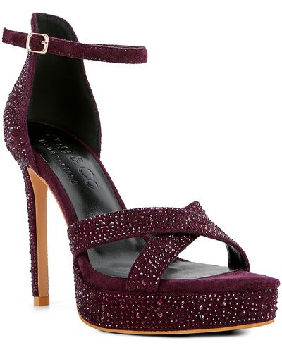 Rag & Co Regalia Diamante Sandal - Purple