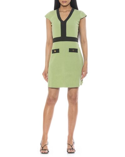 Alexia Admor Rhea Contrast Detail Knit Dress - Green