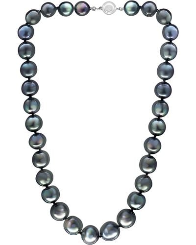 Effy Sterling Silver Black Tahitian Pearl Necklace