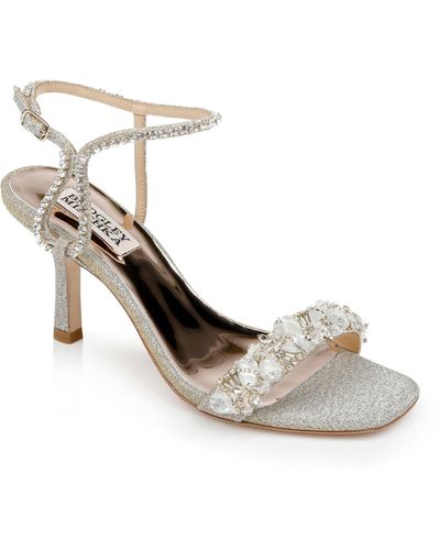 Badgley Mischka Tanika Crystal Ankle Strap Sandal - White