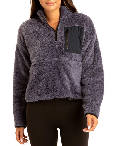Threads For Thought Katya Half Zip Fleece Jacket - Gray