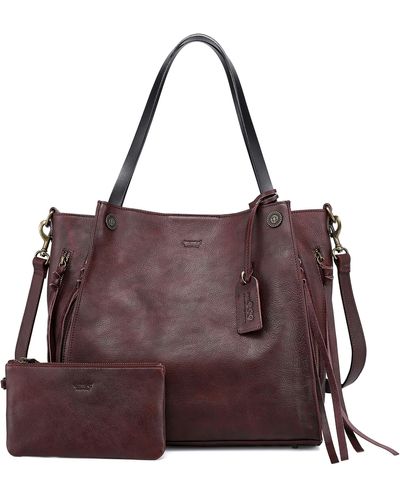 Old Trend Daisy Leather Tote Bag - Purple