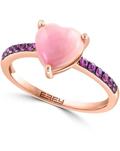 Effy 14k Rose Gold Pink Sapphire Heart Ring