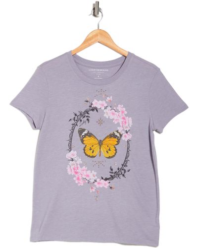 Lucky Brand Butterfly Graphic T-shirt - Purple