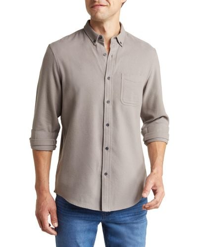 14th & Union Grindle Long Sleeve Trim Fit Shirt - Gray
