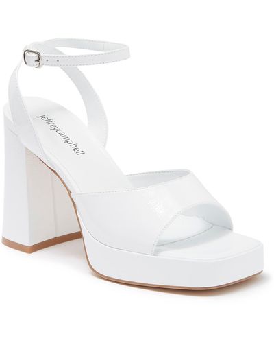 Jeffrey Campbell Lifts Platform Sandal In Ice Crinkle Patent At Nordstrom Rack - White