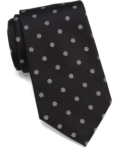 Nordstrom Holiday Snowflake Tie - Black