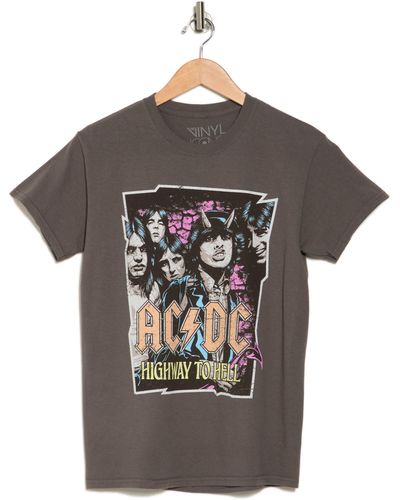 THE VINYL ICONS Ac/dc Highway Graphic T-shirt - Gray