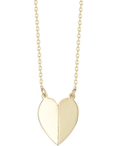 Ember Fine Jewelry 14k Yellow Gold Heart Pendant Necklace - White