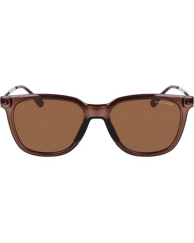 Cole Haan 53mm Polarized Square Sunglasses - Brown