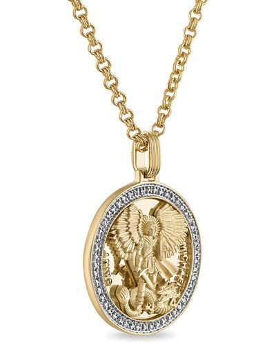 Esquire St. Michael Diamond Pendant Necklace - Metallic