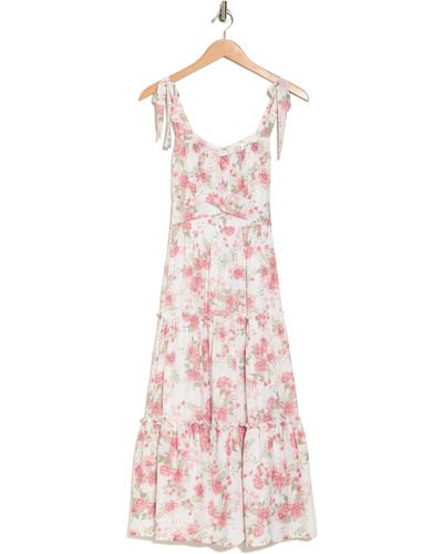 ROW A Floral Tiered Sundress - Pink