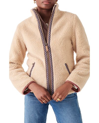Faherty Ashbury High Pile Fleece Recycled Polyester Jacket - Natural