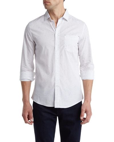 Report Collection Cotton Neppy Button-up Shirt - White