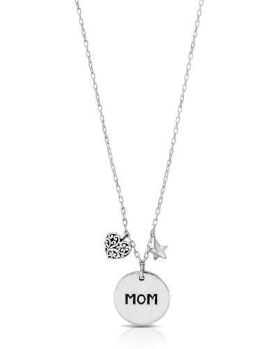 Lois Hill Sterling Silver 'mom' Pendant & Charms Necklace At Nordstrom Rack - Metallic