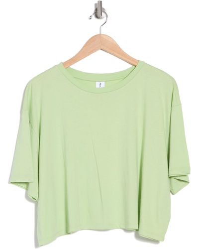 Abound Boxy Cotton & Modal Crop T-shirt - Green