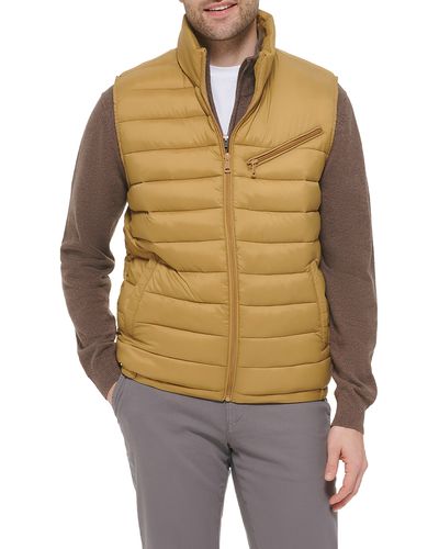 Cole Haan Quilted Puffer Vest - Natural