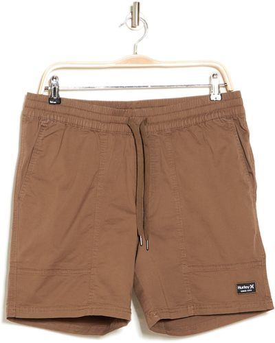 Hurley Itinerary Stretch Cotton Shorts - Brown