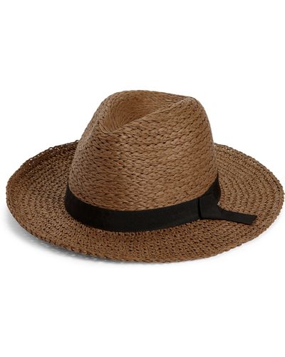 Nordstrom Mixed Media Panama Hat - Brown