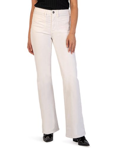 Kut From The Kloth Ana Patch Pocket High Waist Flare Corduroy Pants - White