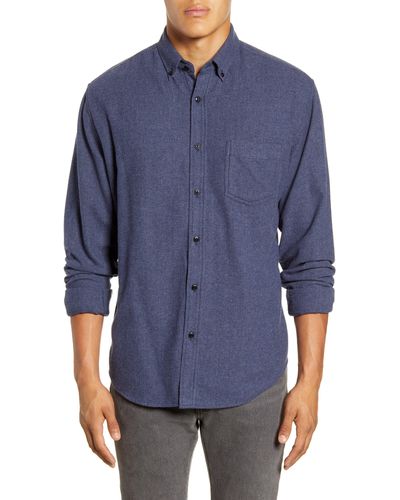 Rails Runson Slim Fit Flannel Button-down Shirt - Blue