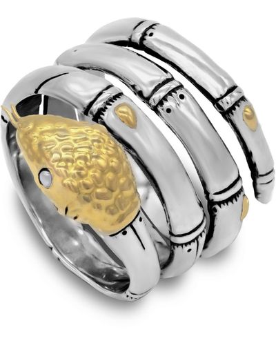 Samuel B. 18k Gold & Sterling Silver Snake Wrap Ring - Metallic