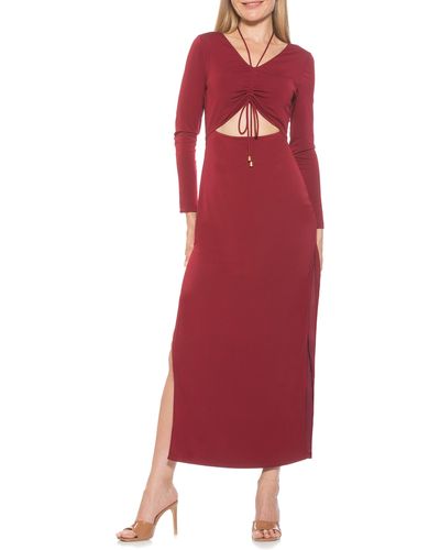 Alexia Admor Farish Long Sleeve Maxi Dress - Red