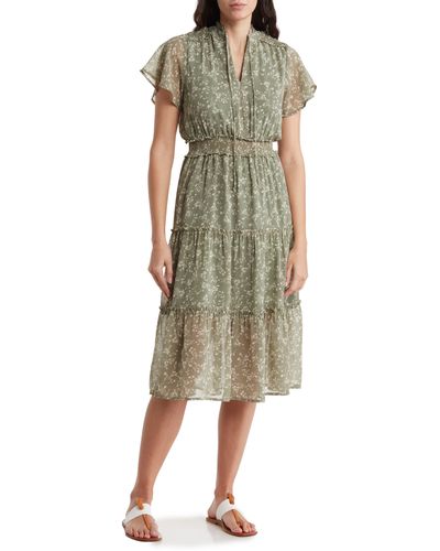 Melrose and Market Tiered Midi Dress - Green
