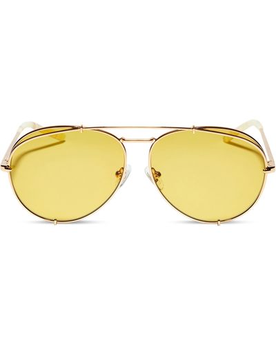 DIFF Koko 63mm Tinted Oversize Aviator Sunglasses - Yellow