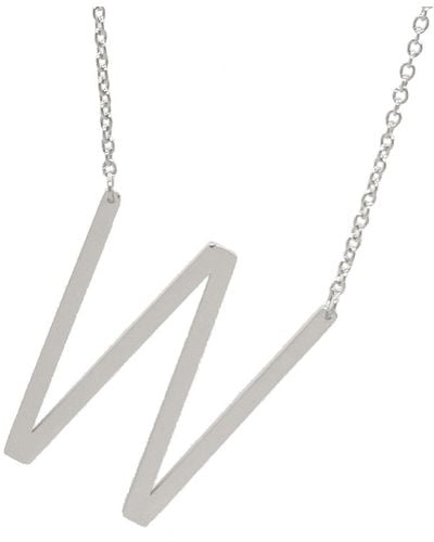 Savvy Cie Jewels Large Initial Necklace - White