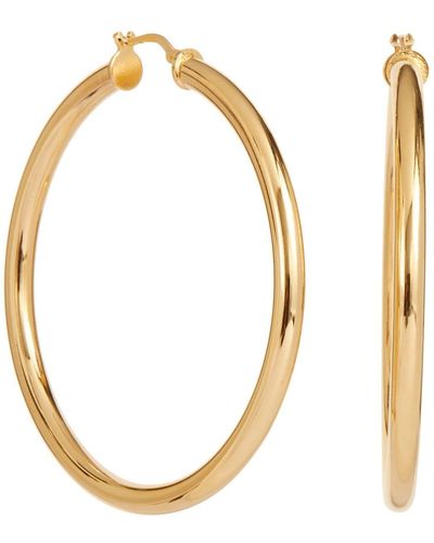Savvy Cie Jewels Italian High Polish 2.2" Hoop Earrings - Metallic