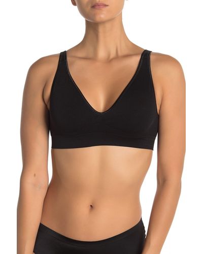 Felina Deep V-neck Seamless Bra - Black