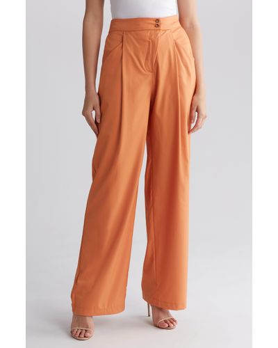 Vici Collection Summer Suiting Wide Leg Pants - Orange