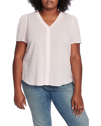 Court & Rowe Clip Dot Cotton Shirt - White