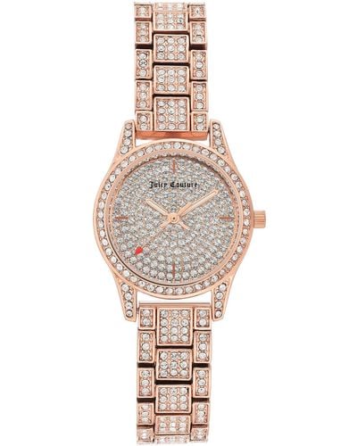 Juicy Couture Rose Gold Crystal Accent Bracelet Watch - Metallic