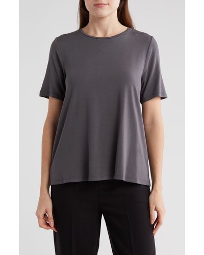 Eileen Fisher Crewneck ® Lyocell T-shirt - Gray