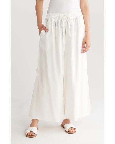 Vince Camuto Linen Blend Cropped Pants - White