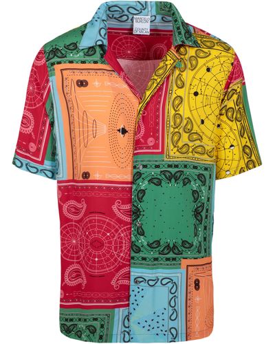 Marcelo Burlon Bandana Hawaii Button-up Camp Shirt - Multicolor