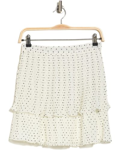 Walter Baker Tiered Pleated Liv Skirt In Pleated Swiss Dot At Nordstrom Rack - Natural