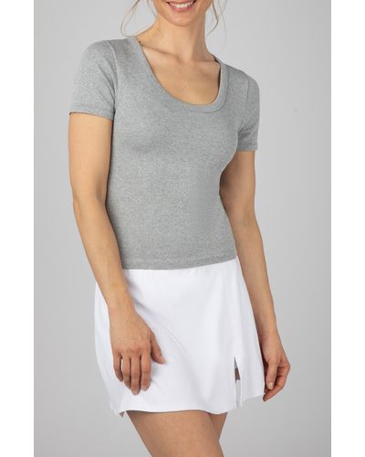 90 Degrees Seamless Scoop Neck T-shirt - Gray