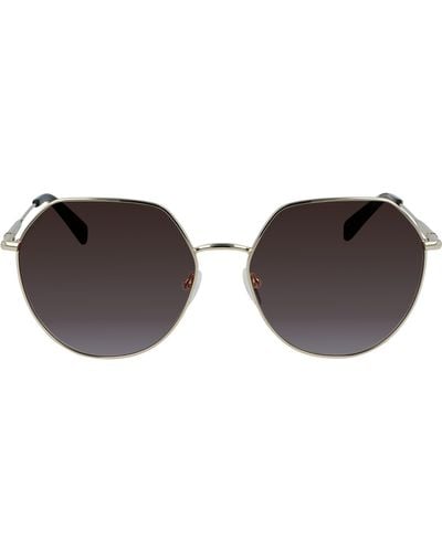 Longchamp Roseau 60mm Gradient Round Sunglasses - Brown