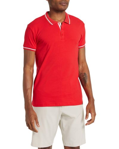 Xray Jeans Pipe Trim Knit Polo - Red