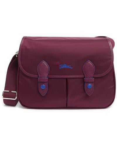 Longchamp Le Pliage Nylon Messenger Bag In Plum At Nordstrom Rack - Purple