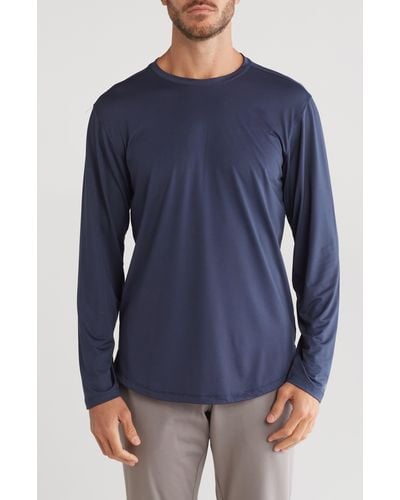 Kenneth Cole Active Stretch Long Sleeve T-shirt - Blue