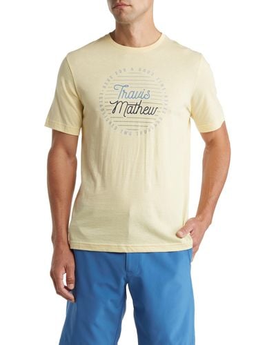 Travis Mathew Cheers My Dears Cotton Graphic T-shirt - Blue
