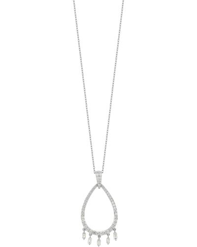 Bony Levy Gatsby 18k White Gold Diamond Open Teardrop Pendant Necklace - Multicolor