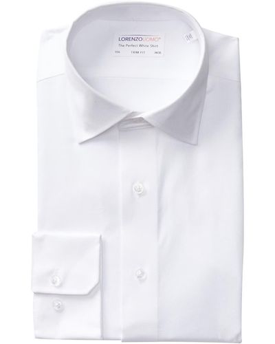 Lorenzo Uomo Royal Oxford Trim Fit Dress Shirt - White